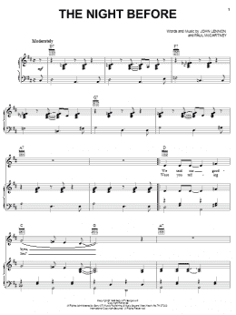 page one of The Night Before (Piano, Vocal & Guitar Chords (Right-Hand Melody))