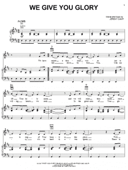 page one of We Give You Glory (Piano, Vocal & Guitar Chords (Right-Hand Melody))