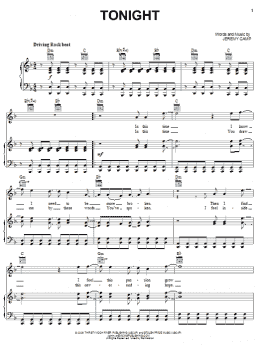 page one of Tonight (Piano, Vocal & Guitar Chords (Right-Hand Melody))