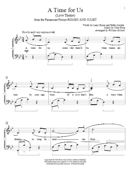 page one of A Time For Us (Love Theme) (Educational Piano)