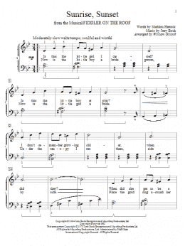 page one of Sunrise, Sunset (Educational Piano)