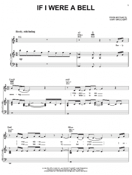 page one of If I Were A Bell (Piano, Vocal & Guitar Chords (Right-Hand Melody))