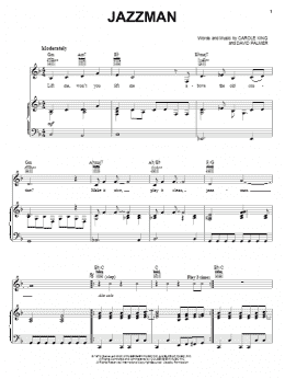 page one of Jazzman (Piano, Vocal & Guitar Chords (Right-Hand Melody))