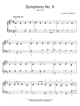 page one of Ode To Joy (Easy Piano)