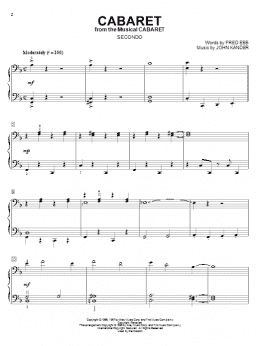 page one of Cabaret (Piano Duet)