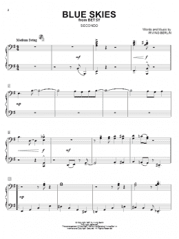 page one of Blue Skies (Piano Duet)