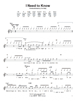 page one of I Need To Know (Easy Guitar)