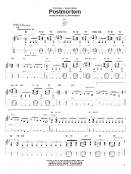 page one of Postmortem (Guitar Tab)