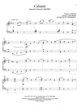 page one of Cabaret (Educational Piano)