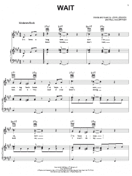 page one of Wait (Piano, Vocal & Guitar Chords (Right-Hand Melody))