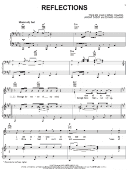 page one of Reflections (Piano, Vocal & Guitar Chords (Right-Hand Melody))