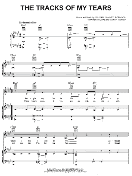 page one of The Tracks Of My Tears (Piano, Vocal & Guitar Chords (Right-Hand Melody))