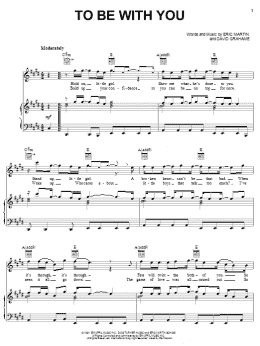 page one of To Be With You (Piano, Vocal & Guitar Chords (Right-Hand Melody))