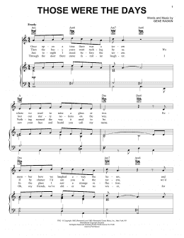 page one of Those Were The Days (Piano, Vocal & Guitar Chords (Right-Hand Melody))