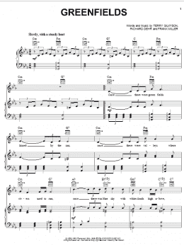 page one of Greenfields (Piano, Vocal & Guitar Chords (Right-Hand Melody))