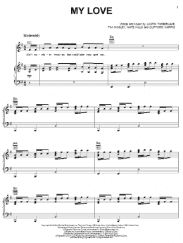 page one of My Love (Piano, Vocal & Guitar Chords (Right-Hand Melody))