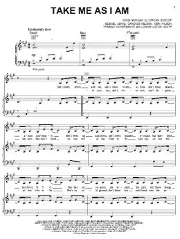 page one of Take Me As I Am (Piano, Vocal & Guitar Chords (Right-Hand Melody))