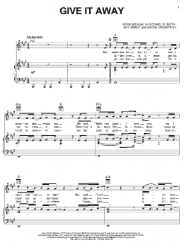 page one of Give It Away (Piano, Vocal & Guitar Chords (Right-Hand Melody))