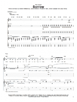 page one of Sorrow (Guitar Tab)