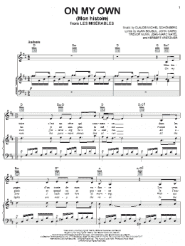 page one of On My Own (Mon Histoire) [French version] (Piano, Vocal & Guitar Chords (Right-Hand Melody))