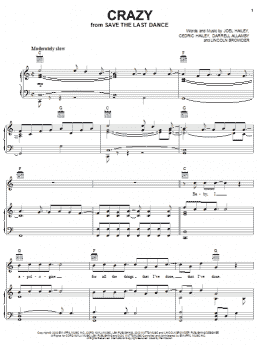 page one of Crazy (Piano, Vocal & Guitar Chords (Right-Hand Melody))