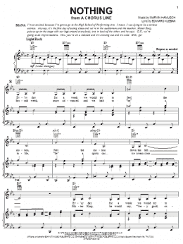 page one of Nothing (Piano, Vocal & Guitar Chords (Right-Hand Melody))