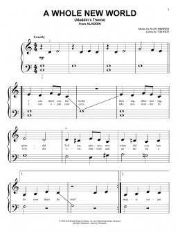 page one of A Whole New World (from Aladdin) (Big Note Piano)