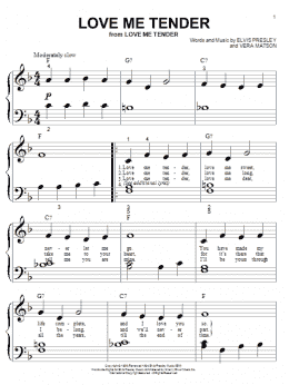 page one of Love Me Tender (Big Note Piano)