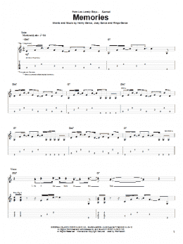 page one of Memories (Guitar Tab)