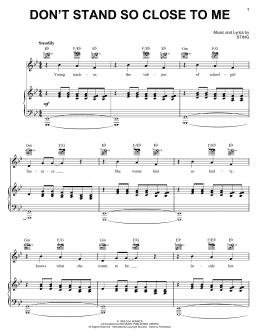 page one of Don't Stand So Close To Me (Piano, Vocal & Guitar Chords (Right-Hand Melody))