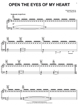 page one of Open The Eyes Of My Heart (Piano, Vocal & Guitar Chords (Right-Hand Melody))