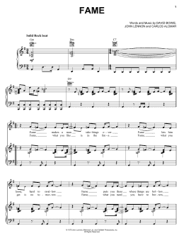 page one of Fame (Piano, Vocal & Guitar Chords (Right-Hand Melody))