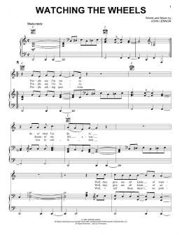 page one of Watching The Wheels (Piano, Vocal & Guitar Chords (Right-Hand Melody))