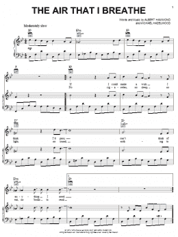 page one of The Air That I Breathe (Piano, Vocal & Guitar Chords (Right-Hand Melody))