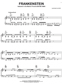 page one of Frankenstein (Piano, Vocal & Guitar Chords (Right-Hand Melody))