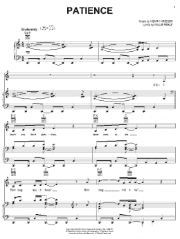 page one of Patience (Piano, Vocal & Guitar Chords (Right-Hand Melody))