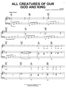 page one of All Creatures Of Our God And King (Piano, Vocal & Guitar Chords (Right-Hand Melody))