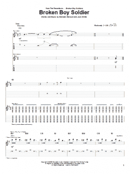 page one of Broken Boy Soldier (Guitar Tab)