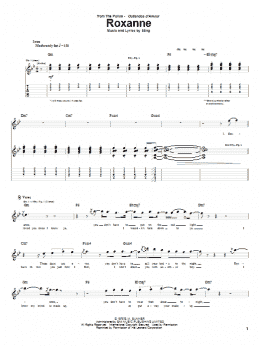 page one of Roxanne (Guitar Tab)