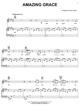 page one of Amazing Grace (Piano, Vocal & Guitar Chords (Right-Hand Melody))