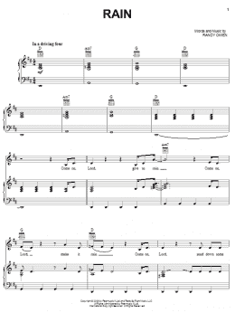 page one of Rain (Piano, Vocal & Guitar Chords (Right-Hand Melody))