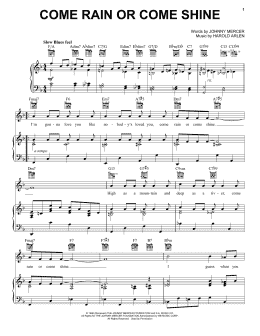 page one of Come Rain Or Come Shine (Piano, Vocal & Guitar Chords (Right-Hand Melody))