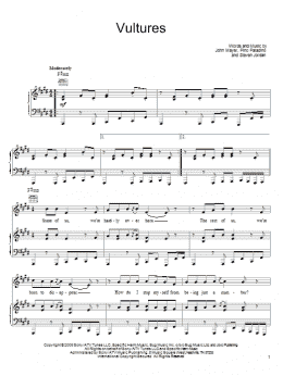 page one of Vultures (Piano, Vocal & Guitar Chords (Right-Hand Melody))