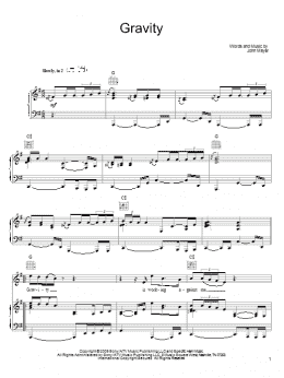 page one of Gravity (Piano, Vocal & Guitar Chords (Right-Hand Melody))