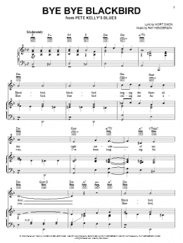 page one of Bye Bye Blackbird (Piano, Vocal & Guitar Chords (Right-Hand Melody))