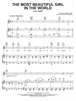 page one of The Most Beautiful Girl In The World (Piano, Vocal & Guitar Chords (Right-Hand Melody))