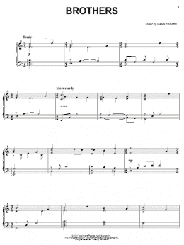 page one of Brothers (Piano Solo)