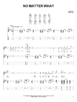 page one of No Matter What (Easy Guitar Tab)