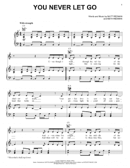 page one of You Never Let Go (Piano, Vocal & Guitar Chords (Right-Hand Melody))