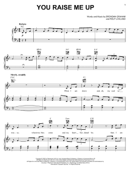 page one of You Raise Me Up (Piano, Vocal & Guitar Chords (Right-Hand Melody))